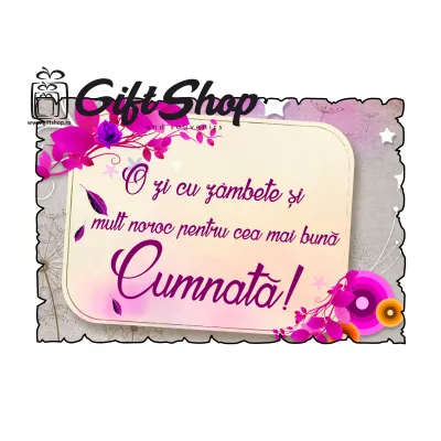 O zi cu zambete pentru cea mai buna cumnata, magnet frigider  mgs110